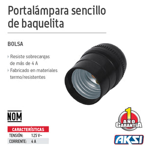 Socket Sencillo De Baquelita
