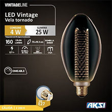 Cargar imagen en el visor de la galería, Foco Led Vintage Vela Tornado