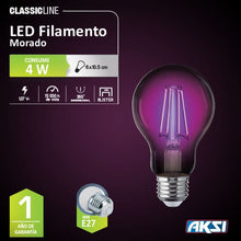 Cargar imagen en el visor de la galería, Foco Led Decorativo Color Morado