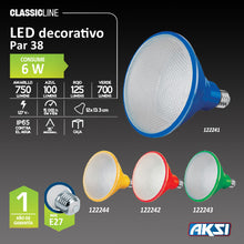 Cargar imagen en el visor de la galería, FOCO LED PAR 38 IP16 20W LUZ COLOR ROJO