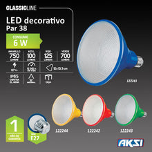 Cargar imagen en el visor de la galería, FOCO LED PAR 38 IP16 20W LUZ COLOR VERDE