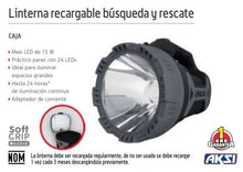 Cargar imagen en el visor de la galería, LINTERNA RECARGABLE BÚSQUEDA Y RESCATE 15 WATTS