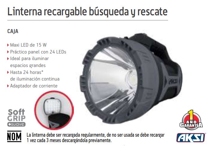 Linterna recargable LED 15 luces