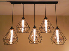 Cargar imagen en el visor de la galería, LÁMPARA COLGANTE CON 5 HERRERÍAS DE DIAMANTE