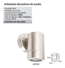 Cargar imagen en el visor de la galería, Arbotante Decorativo de acento 1 spot Satín