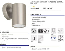 Cargar imagen en el visor de la galería, Arbotante Decorativo De Acento de LED Luz Cálida