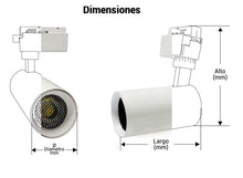 Cargar imagen en el visor de la galería, Led dirigible tipo Riel 7W Color blanco y Luz blanca
