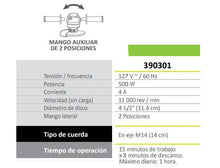 Cargar imagen en el visor de la galería, Esmeriladora Angular de 500W p/ disco de 4 1/2"
