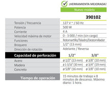 Cargar imagen en el visor de la galería, Taladro Rotomartillo Doméstico De 1/2" 500W
