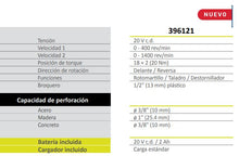 Cargar imagen en el visor de la galería, Rotomartillo, taladro y desatornillador 20V 1/2"