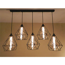 Cargar imagen en el visor de la galería, LÁMPARA COLGANTE CON 5 HERRERÍAS DE DIAMANTE
