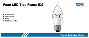 FOCO LED FLAMA LUZ BLANCA E27