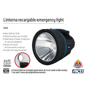 Linterna recargable emergency light 10 WATTS