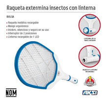 Cargar imagen en el visor de la galería, Raqueta extermina mosquitos y linterna recargable
