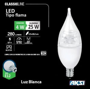FOCO LED FLAMA LUZ BLANCA E12